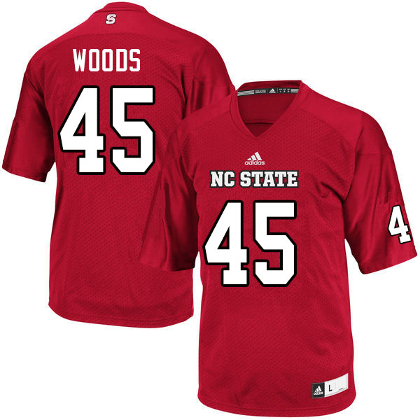 Men #45 Camden Woods NC State Wolfpack College Football Jerseys Sale-Red - Click Image to Close